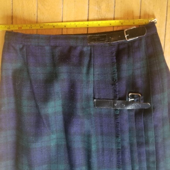 Vintage Wool Plaid Skirt Campbell Black Watch Tartan - Picture 3 of 4